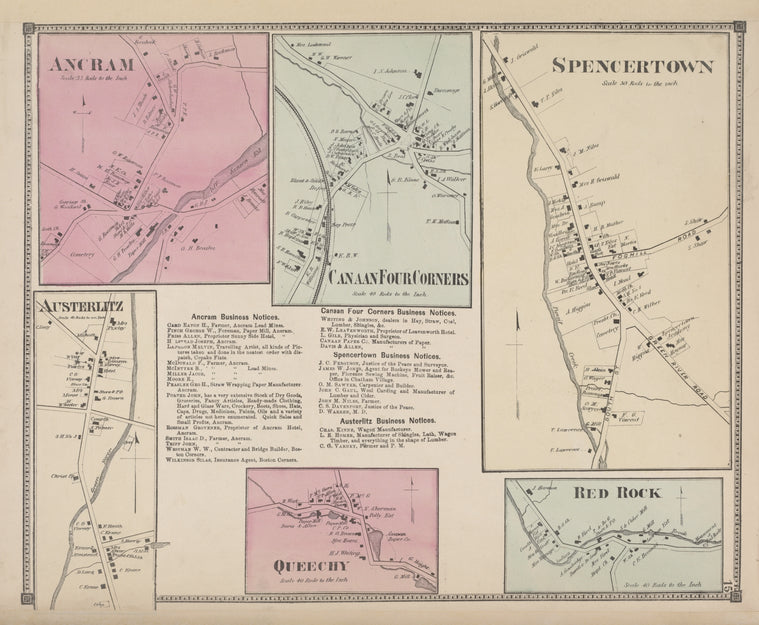 Ancram [Village]; Canaan Four Corners [Village]; Spencertown [Village]; Austerlitz [Village]; Ancram Business Notices; Cannan Four Corners Business Notices; Spencertown [Village]; Austerlitz Business Notices; Queechy [Village]; Red Rock [Village]
