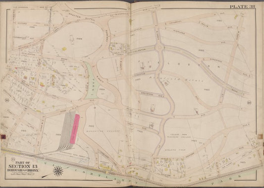 Plate 38 [Map bounded by Riverdale Ave., W. 252nd St., Van Cortlandt Park, W. 236th St.]