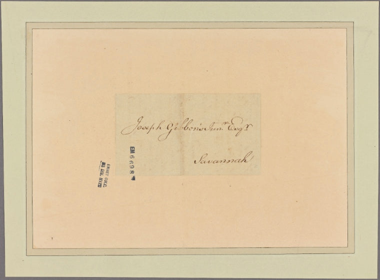 Letter to Joseph Gibbons Jun., Savannah