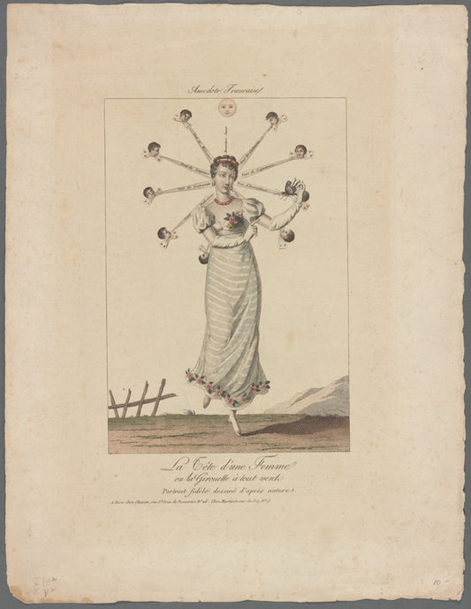 La tête d'une femme ou la girouette à tout vent: portrait fidèle dessiné d'après nature