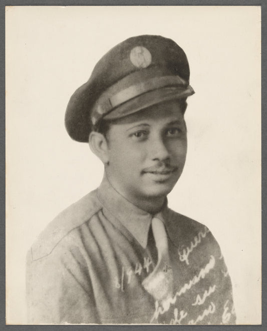 Portrait of Eduardo Roldan in uniform