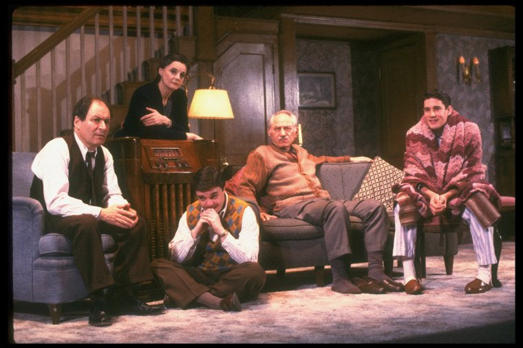 Actors (L-R) David Margulies, Carole Shelley, Nathan Lane, Salem Ludwig & William Ragsdale in a scene fr. the first National tour of the Broadway play "Broadway Bound." (Baltimore)