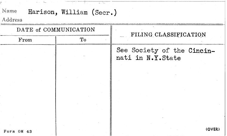 Harison, William (Secr.)