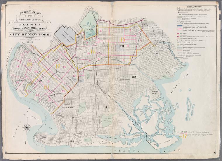 Index Map to Volume Two. Atlas of the Brooklyn Borough of the City of New York.