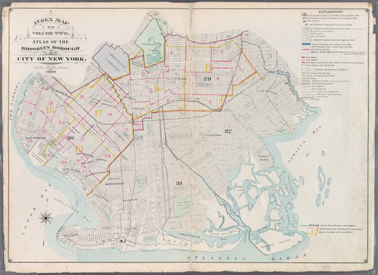 Index Map to Volume Two. Atlas of the Brooklyn Borough of the City of New York.