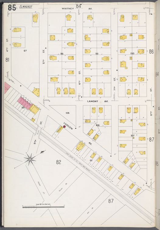 Queens V. 3, Plate No. 85 [Map bounded by Whitney Ave., 8th St., Ludlow Ave., 4th St.]