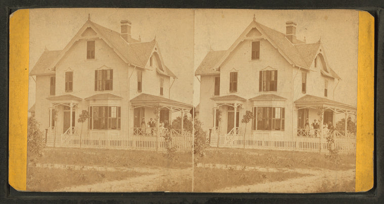The Rectory. [Showing a group of adults and children on the porch of "Rectory"]