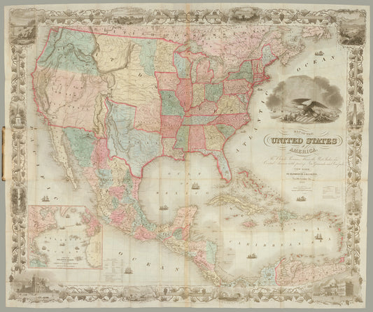 Map of the United States of America, the British provinces, Mexico, the West Indies and Central America, with part of New Granada and Venezuela