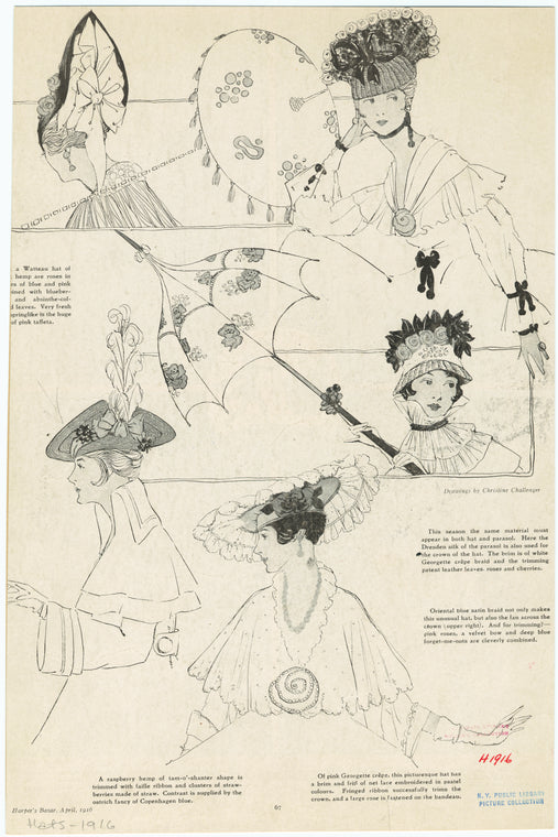 Women wearing hats, 1910s