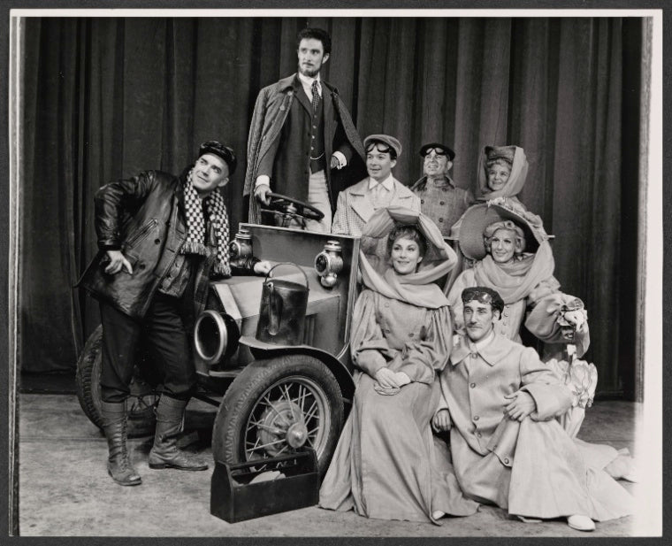 Keene Curtis, Ellis Rabb, Christine Pickles, Donald Moffat, Nancy Marchand and unidentified others in the 1964 Phoenix Theatre production of Man and Superman
