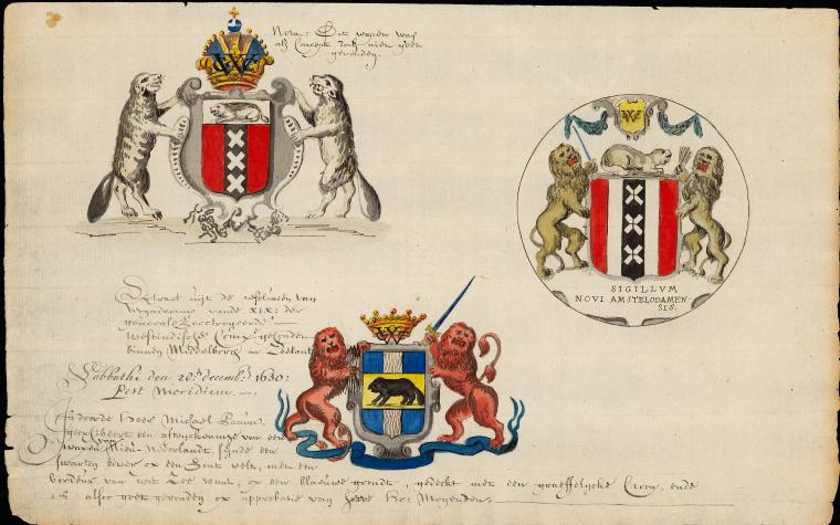 Coats of arms of New Amsterdam and New Netherland