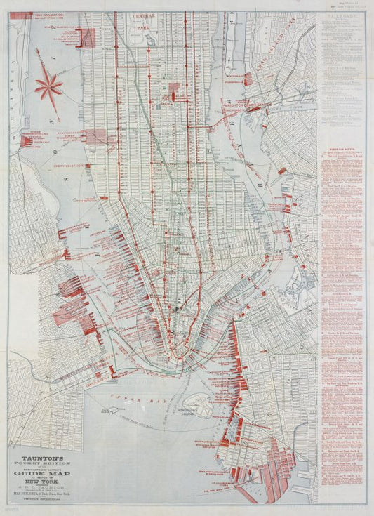 Taunton's pocket edition of the merchant's and shipper's guide map to the port of New York