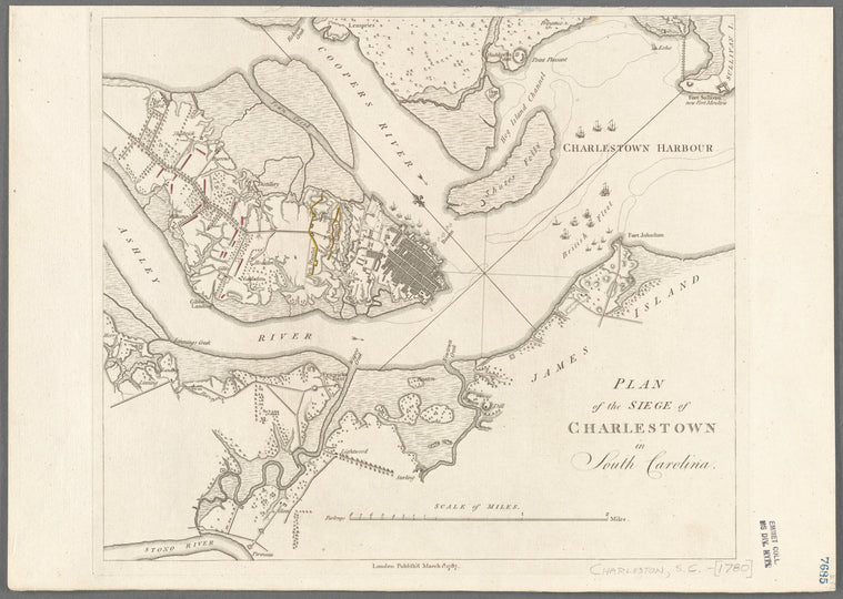 Plan of the siege of Charlestown in South Carolina