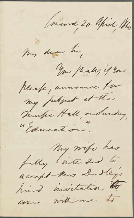 Dudley, E[lbridge G.], ALS to. Apr. 20, 1860