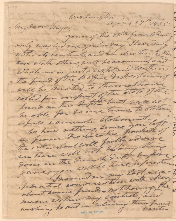 Andrew Jackson to William B. Lewis