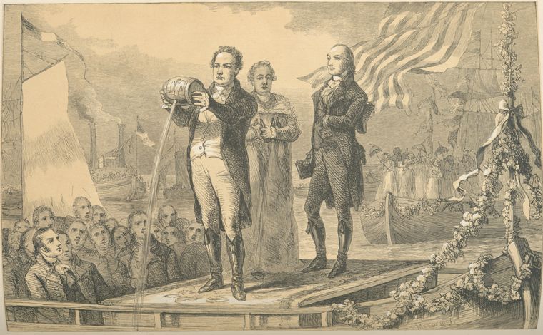DeWitt Clinton [mingling the waters of Lake Erie with the Atlantic].