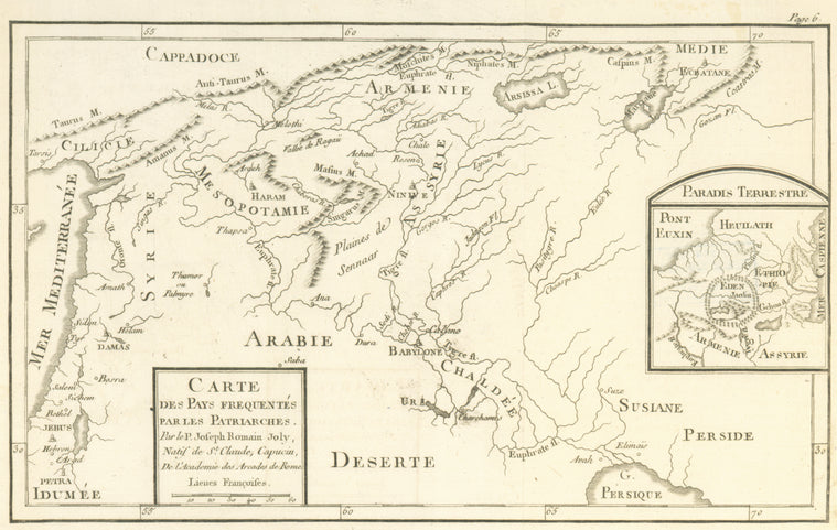 Carte des pays frequentés par les patriarches
