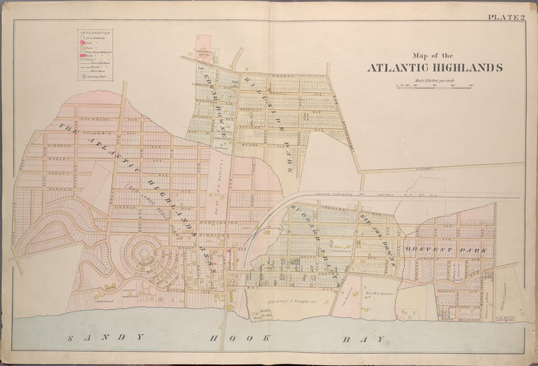 Monmouth County, Double Page Plate No. 2 [Map Bounded by Public Highway, Leonardville Ave., Sandy Hook Bay, Sears Landing Rd.]