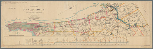 Map showing the route of the new aqueduct from Central Park to Croton Dam: together with proposed reservoirs, & c.