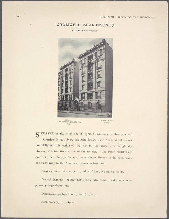 Cromwell Apartments, No. 1 West 137th Street.
