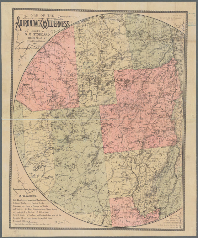 Map of the Adirondack wilderness