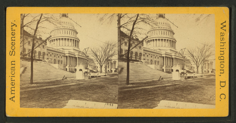 Capitol building under construction.