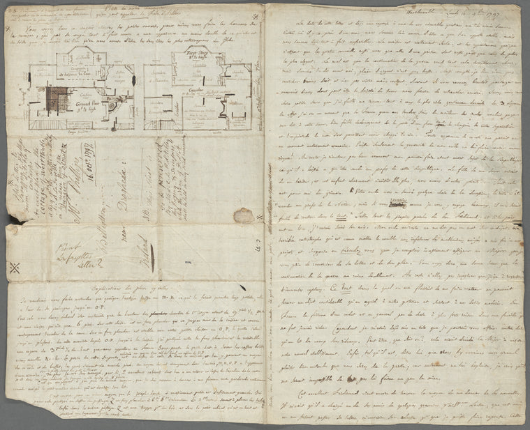 Letter to Susan Phillips dated October 16, 1797: including a sketch of the floorplan for Camilla Cottage, Westhumble