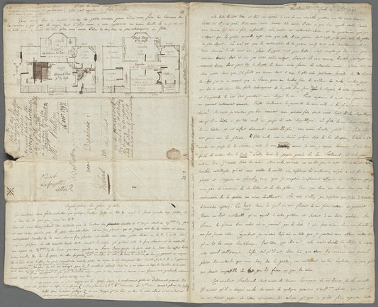 Letter to Susan Phillips dated October 16, 1797: including a sketch of the floorplan for Camilla Cottage, Westhumble