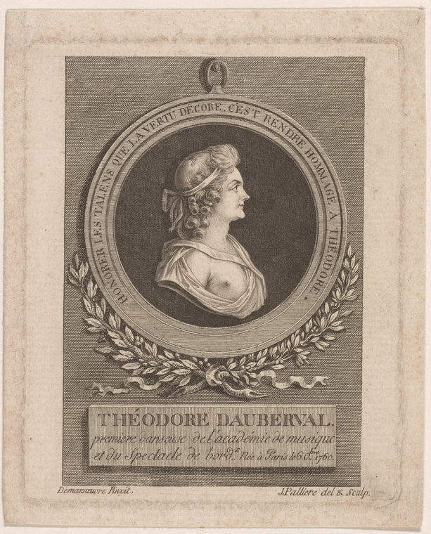 Théodore Dauberval, premiere danseuse de l'Academie de Musique et du spectacle de bordx. Née à Paris le 6 obre. 1760