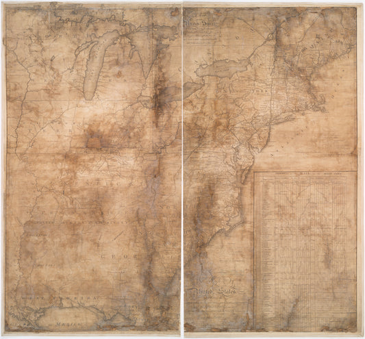 Map of the United States : exhibiting the post-roads, the situations, connecions & distances of the post-offices, stage roads, counties, ports of entry and delivery for foreign vessels, and the principal rivers