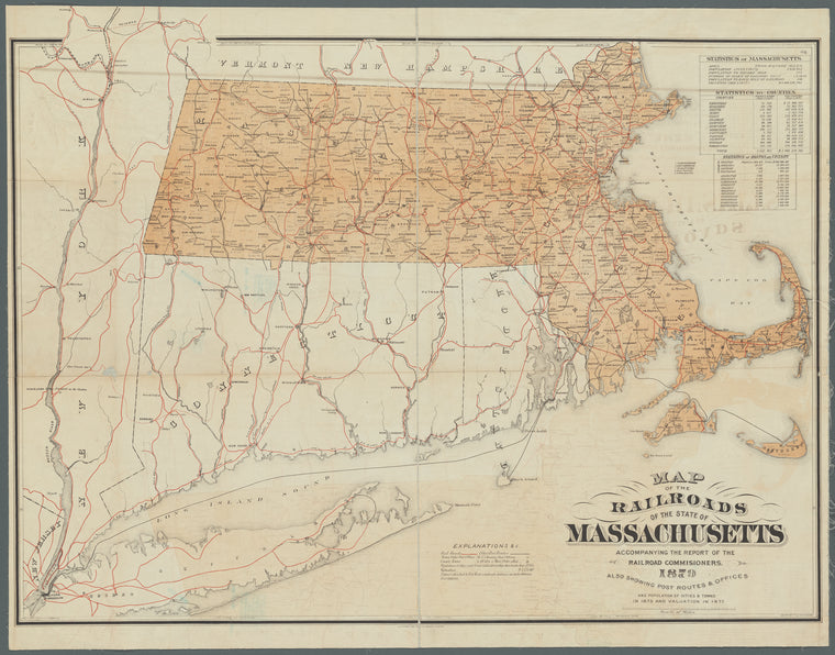 Map of the railroads of the state of Massachusetts: accompanying the report of the railroad commissioners, 1879