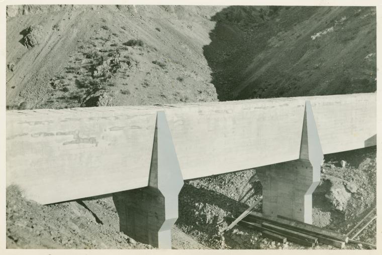 One of the concrete flumes in Jawbone Division of the aqueduct