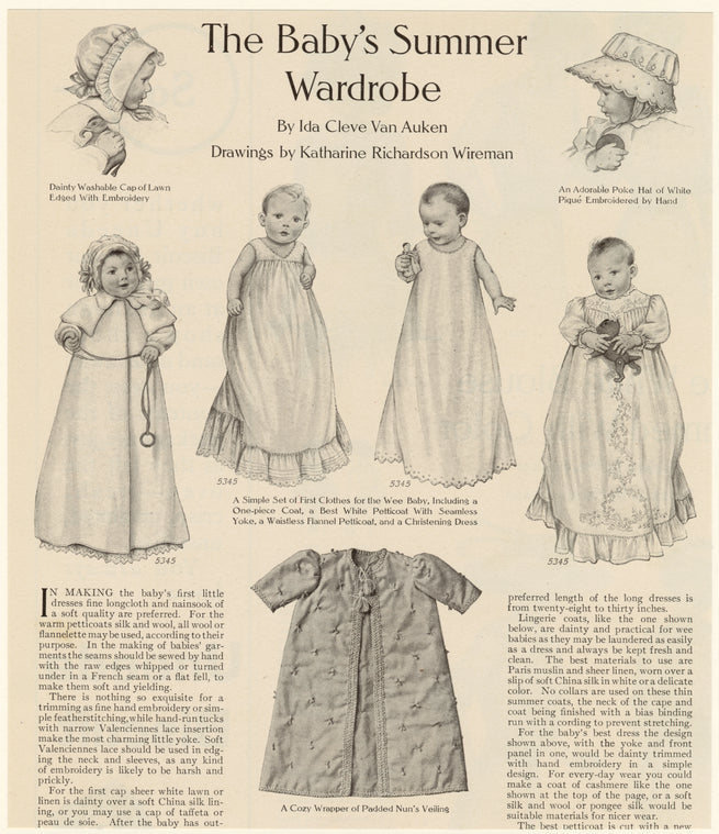 The baby's summer wardrobe