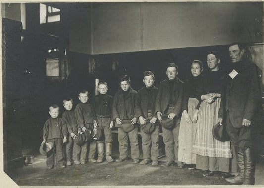 A family of seven sons and one daughter, Ellis Island, New York