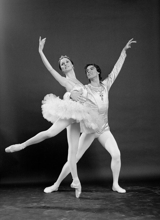 Patricia McBride  as the Sugar Plum Fairy and Jacques d'Amboise as her Cavalier, in a New York City Ballet production of "The Nutcracker." (New York)
