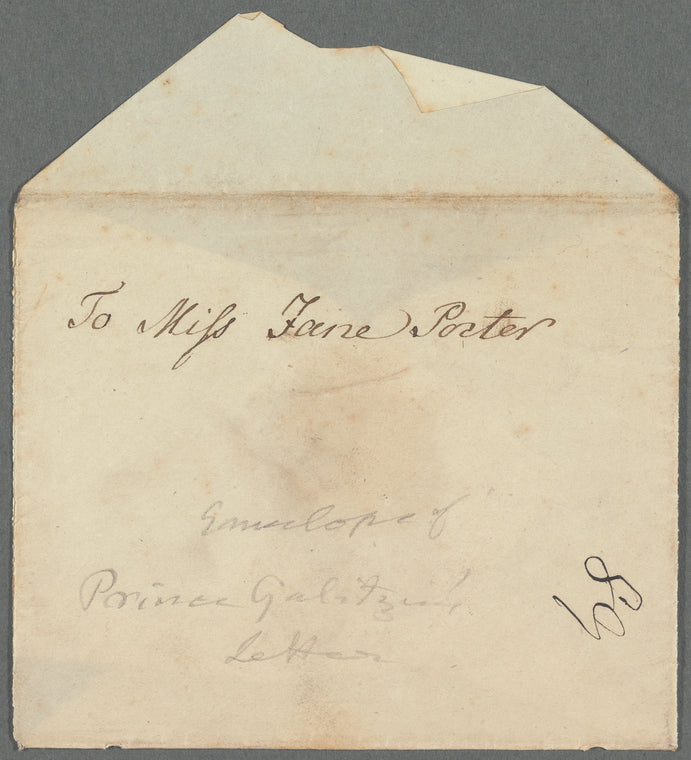 Lady Charlotte Bury to Jane Porter, autograph letter signed