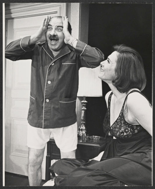 Lou Jacobi and Rosemary Murphy in the stage production Cheaters