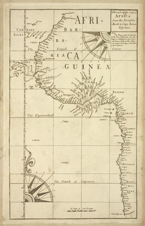 A draught of the coast of Africa from the streights mouth to Cape Bona Esprance