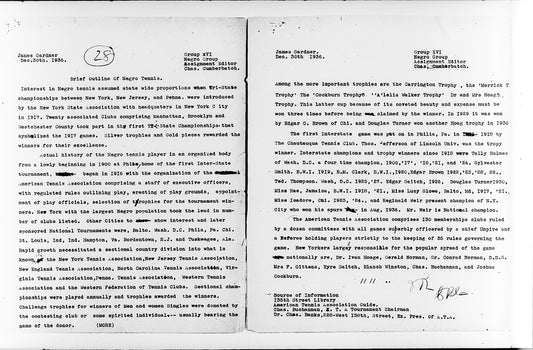 “Brief Outline of Negro Tennis”