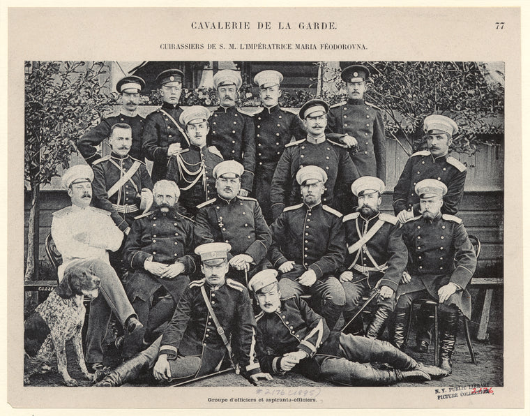 Cavalerie de la garde: Cuirassiers de S. M. l'Impératrice Maria Féodorovna : group d'officers et aspirants-officiers