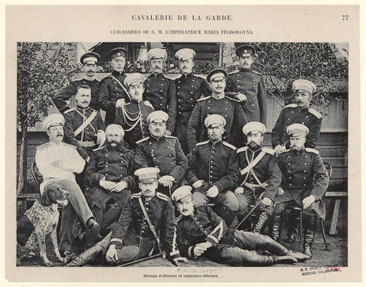 Cavalerie de la garde: Cuirassiers de S. M. l'Impératrice Maria Féodorovna : group d'officers et aspirants-officiers