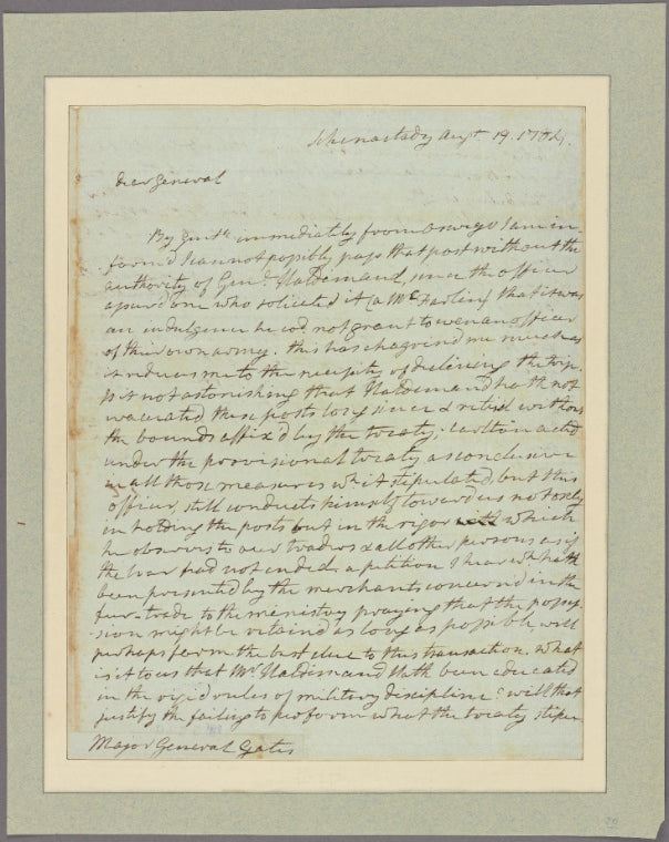 Letter to Gen. [Horatio] Gates