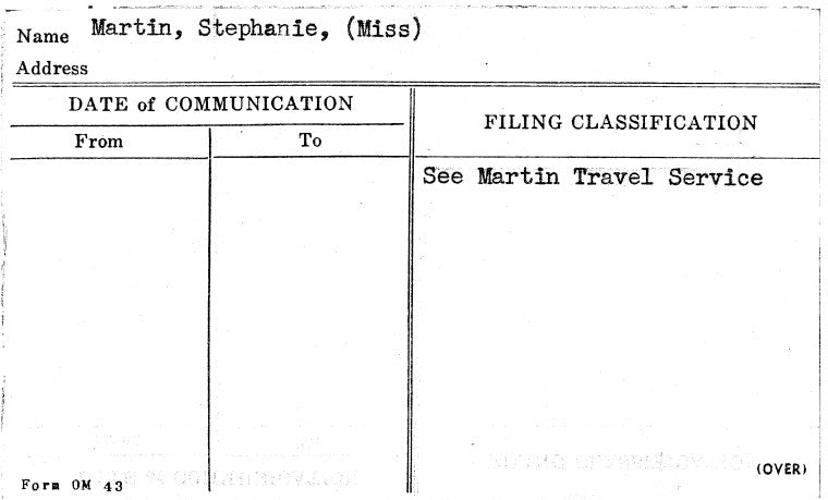 Martin, Stephanie, (Miss)