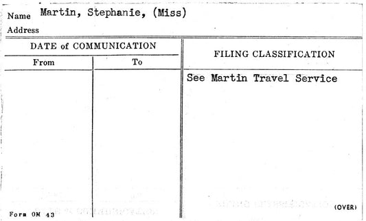 Martin, Stephanie, (Miss)