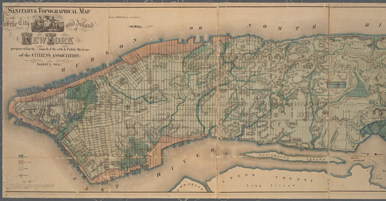 Sanitary & topographical map of the city and island of New York: prepared for the Council of Hygiene & Public Health of the Citizens' Association