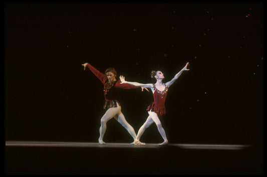 New York City Ballet production of "Jewels" (Rubies) with Patricia McBride and Mikhail Baryshnikov, choreography by George Balanchine (Saratoga)
