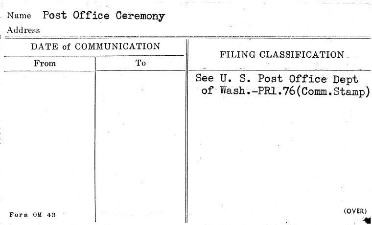 Post Office Ceremony