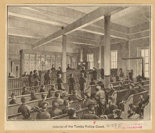 Interior of the Tombs police court