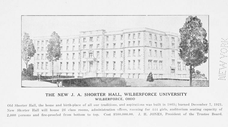The new J.A. Shorter Hall, Wilberforce University, Wilberforce, Ohio.