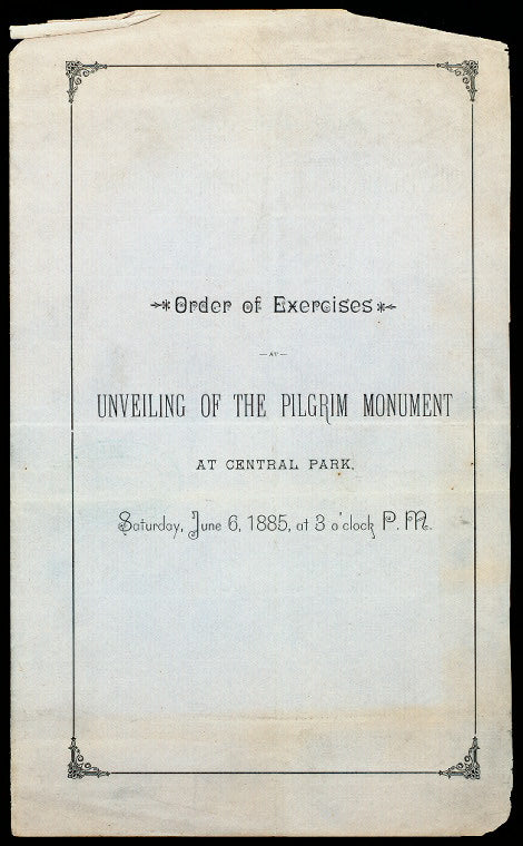 COMMEMORATION OF THE PILGRIM'S STATUE UNVEILING [held by] FOREFATHERS' DINNER [at] UNION LEAGUE CLUB NY; (CLUB)